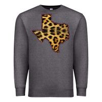 Charcoal Heather Western Texas Map Leopard Pattern Premium Sweatshirt - Bettercallsaul