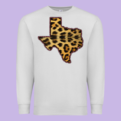 Western Texas Map Leopard Pattern Premium Sweatshirt Designed By Bettercallsaul