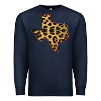 Navy Western Texas Map Leopard Pattern Premium Sweatshirt - Bettercallsaul