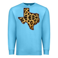 Ocean Blue Western Texas Map Leopard Pattern Premium Sweatshirt - Bettercallsaul