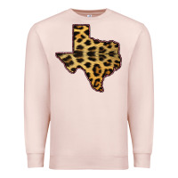 Pale Pink Western Texas Map Leopard Pattern Premium Sweatshirt - Bettercallsaul
