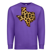 Purple Western Texas Map Leopard Pattern Premium Sweatshirt - Bettercallsaul
