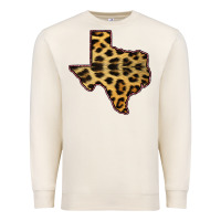 Sandshell Western Texas Map Leopard Pattern Premium Sweatshirt - Bettercallsaul