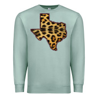 Seafoam Western Texas Map Leopard Pattern Premium Sweatshirt - Bettercallsaul