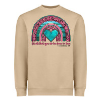 Mushroom valentine's day rainbow let all that you do be done in love 1 corinthi Heavyweight Sweatshirt - AdoDesignShop