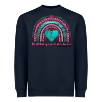 Navy valentine's day rainbow let all that you do be done in love 1 corinthi Heavyweight Sweatshirt - AdoDesignShop