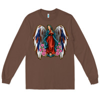 Chestnut Angel Wing Lady of Guadalupe 4th of July Long Sleeve Tee - Jasminsmagicworld