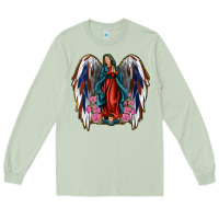 Matcha Angel Wing Lady of Guadalupe 4th of July Long Sleeve Tee - Jasminsmagicworld