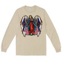 Mushroom Angel Wing Lady of Guadalupe 4th of July Long Sleeve Tee - Jasminsmagicworld