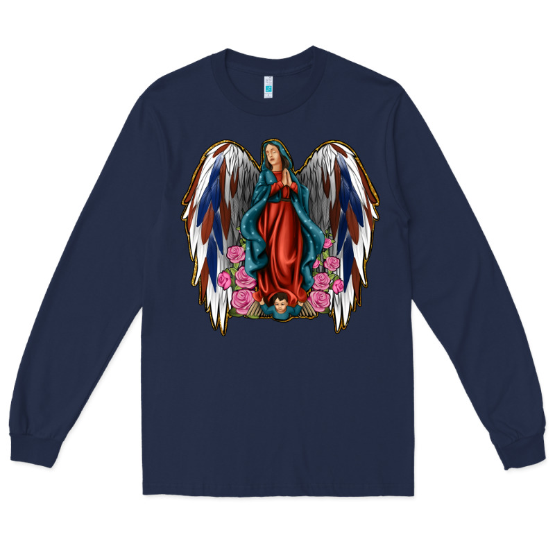 Angel Wing Lady Of Guadalupe 4th Of July Long Sleeve Tee by Jasminsmagicworld | Teevron