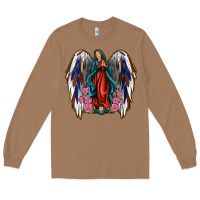 Toasted Coconut Angel Wing Lady of Guadalupe 4th of July Long Sleeve Tee - Jasminsmagicworld