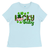Lucky Baby With Pig Ladies Tee | Teevron