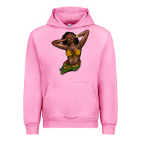 Fuchsia Pink Black woman Urban Hoodie - HowdyJamesFarm
