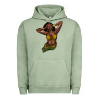 Pigment Oil Green Black woman Urban Hoodie - HowdyJamesFarm