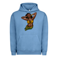 Pigment Pebble Blue Black woman Urban Hoodie - HowdyJamesFarm