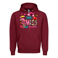 Burgundy little miss third grade Zipper Hoodie - NancyCooperArtShop