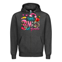 Charcoal Heather little miss third grade Zipper Hoodie - NancyCooperArtShop
