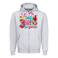Heather Grey little miss third grade Zipper Hoodie - NancyCooperArtShop