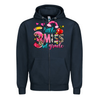 Navy little miss third grade Zipper Hoodie - NancyCooperArtShop