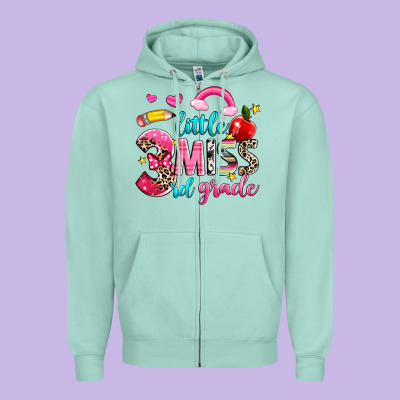 Little Miss Third Grade Zipper Hoodie Designed By Nancycooperartshop