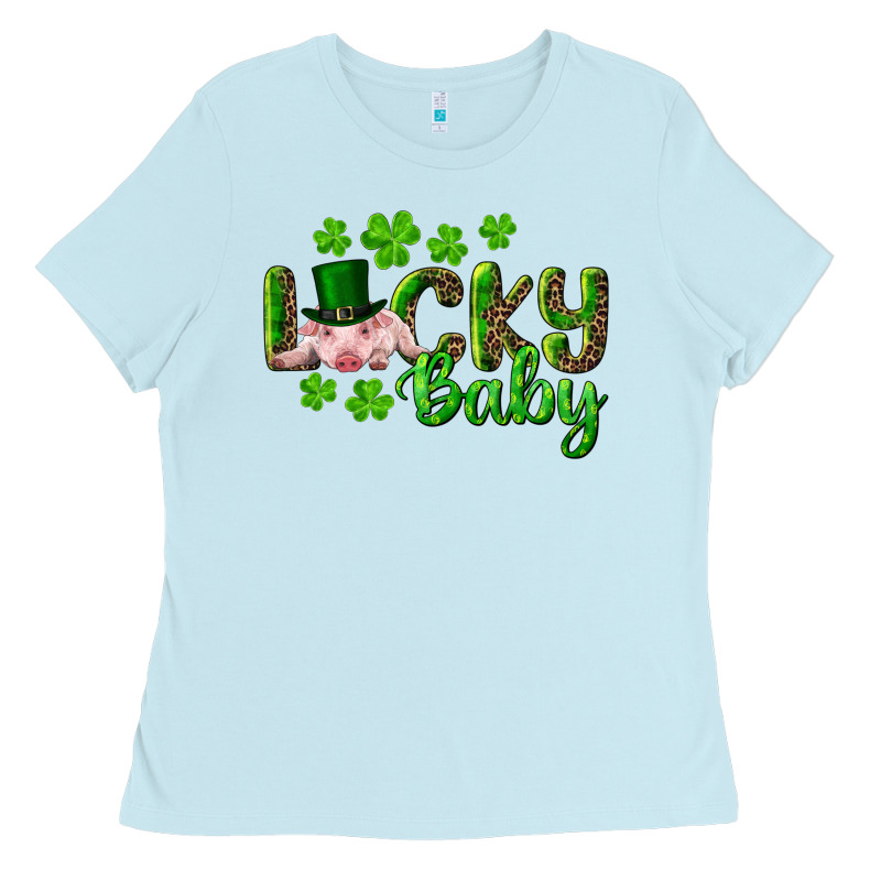 Lucky Baby With Pig Ladies Tee by RanaPortraitStore | Teevron