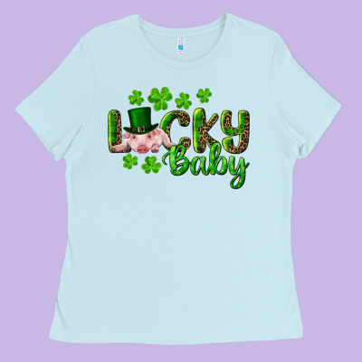 Ladies Tee Lucky Baby With Pig