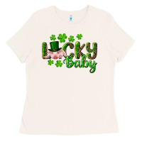 Bone Lucky Baby With Pig Ladies Tee - RanaPortraitStore