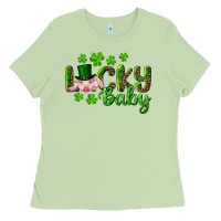 Matcha Lucky Baby With Pig Ladies Tee - RanaPortraitStore