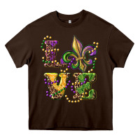 Chocolate Brown love fleur de lis Heavy Core Tee - RanaPortraitStore