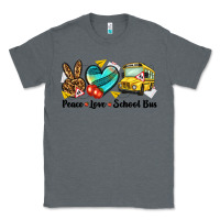 Charcoal Heather peace love school bus Classic Tee - NancyCooperArtShop