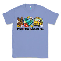 Colony Blue peace love school bus Classic Tee - NancyCooperArtShop