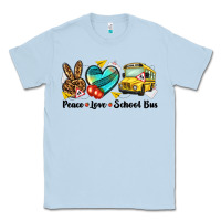 Dusty Blue peace love school bus Classic Tee - NancyCooperArtShop