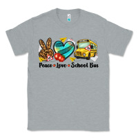Heather Grey peace love school bus Classic Tee - NancyCooperArtShop