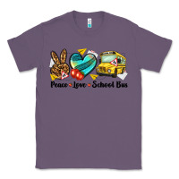 Lavender peace love school bus Classic Tee - NancyCooperArtShop