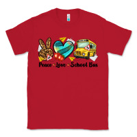 Red peace love school bus Classic Tee - NancyCooperArtShop