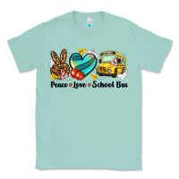 Seafoam peace love school bus Classic Tee - NancyCooperArtShop
