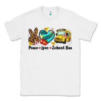 White peace love school bus Classic Tee - NancyCooperArtShop