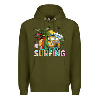 Army Green Let's go surfing Premium Hoodie - NancyCooperArtShop