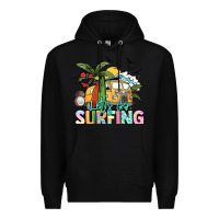 Black Let's go surfing Premium Hoodie - NancyCooperArtShop