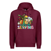 Burgundy Let's go surfing Premium Hoodie - NancyCooperArtShop