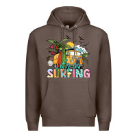 Coffee Let's go surfing Premium Hoodie - NancyCooperArtShop