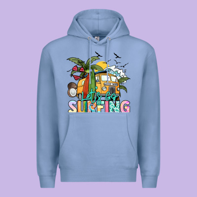 Let's Go Surfing Premium Hoodie Designed By Nancycooperartshop