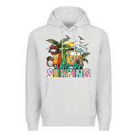 Dove Grey Let's go surfing Premium Hoodie - NancyCooperArtShop