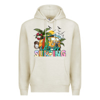 Oatmeal Heather Let's go surfing Premium Hoodie - NancyCooperArtShop