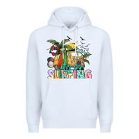 White Let's go surfing Premium Hoodie - NancyCooperArtShop