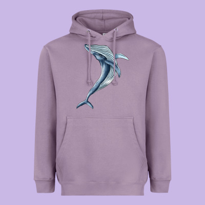 Humpback Whale Jumping Heavyweight Hoodie Designed By Barkaloodesign