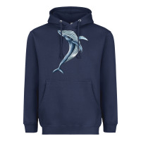 Navy humpback whale jumping Heavyweight Hoodie - BarkalooDesign