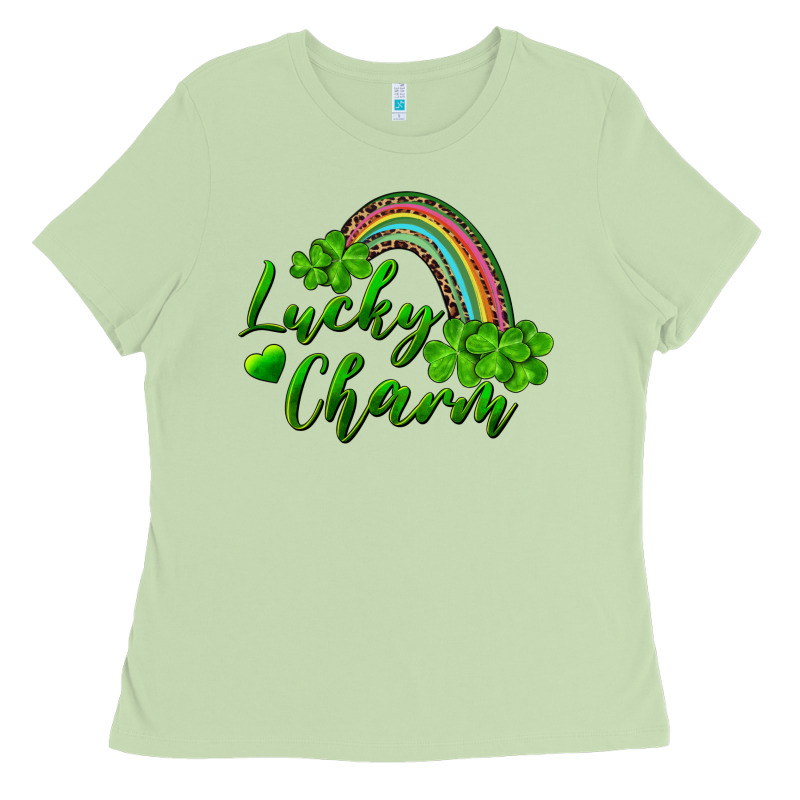 Lucky Charm Rainbow And Shamrocks Ladies Tee by RanaPortraitStore | Teevron