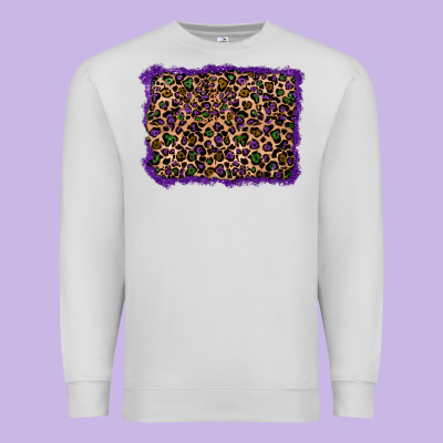 Mardi Gras Leopard Background Premium Sweatshirt Designed By Ranaportraitstore