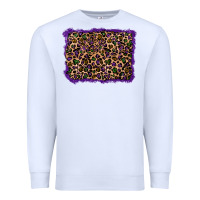 White mardi gras leopard background Premium Sweatshirt - RanaPortraitStore